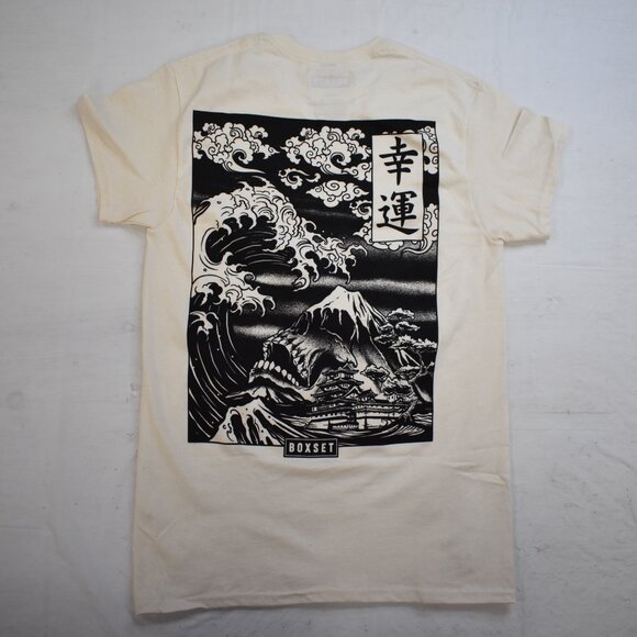 Box Set Other - Box Set Mens Kanji Great Wave In Evil Ocean Graphic Shirt New
